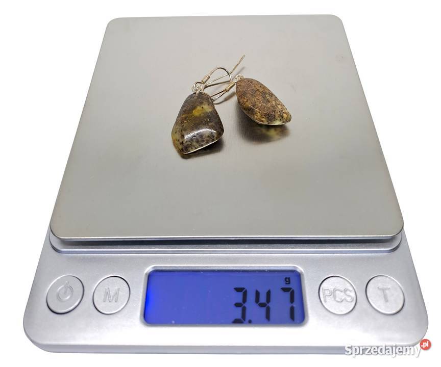 Kolczyki z BURSZTYNU bursztyn bałtycki bryłki Warszawa sprzedam