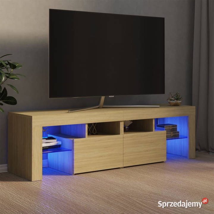 Szafka TV z oświetleniem LED dąb sonoma mazowieckie Warszawa sprzedam