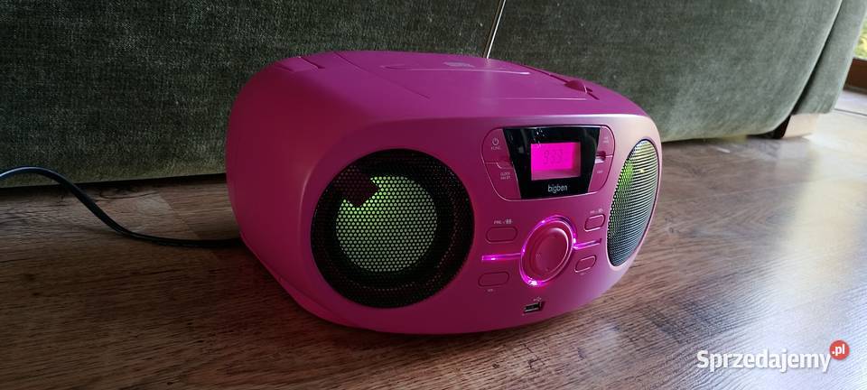 Tytuł Różowy Boombox Bigben CDMP3USB Imprezowy Wąbrzeźno