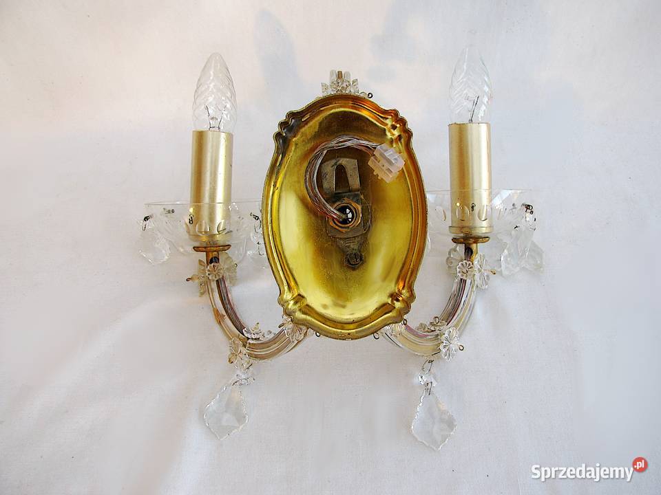 2 kinkiety mosiądz kryształki