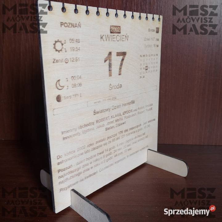Kartka z kalendarza 17 drewno 18 40 50urodziny wielkopolskie Racot