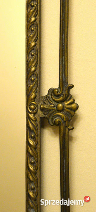 Lustro z metalową odlewaną rokokową ramą Antyki wielkopolskie Ostrzeszów