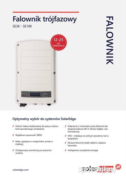 Falownik SolarEdge SE6K WiFi RW0TEBNN4 sprzedam