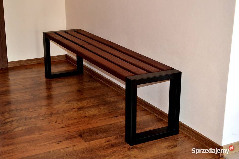 ławka szkolna bez oparcia na korytarz hall profil + drewno