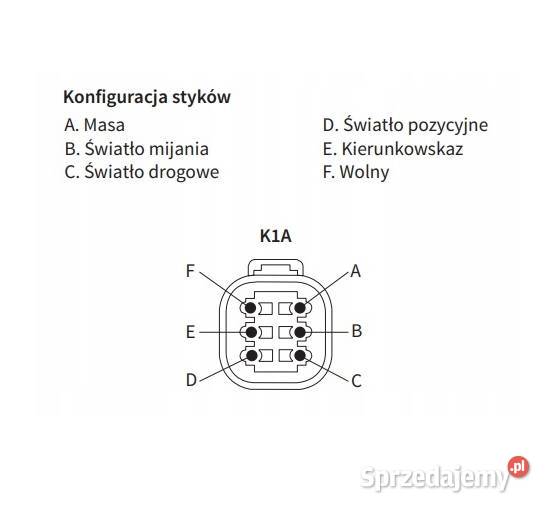 Reflektor z kierunkowskazem H4F4 12V Złącze Trzciana
