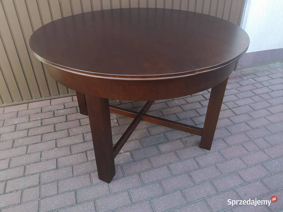 Stół Okrągły ARTDECO Dębowy 125 Solidny Zgrabny