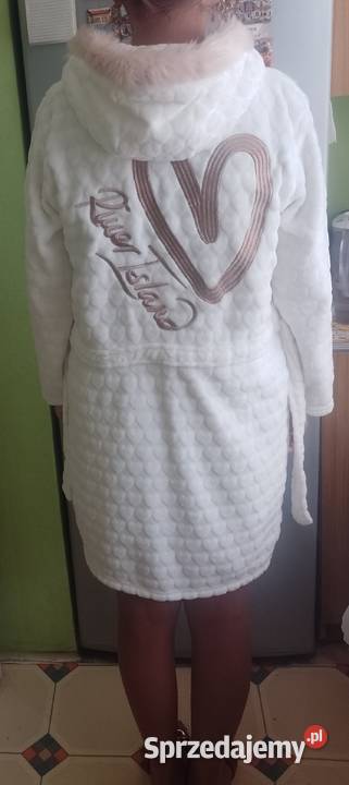 XSS RIVER ISLAND Futrzany szlafrok z kapturem z