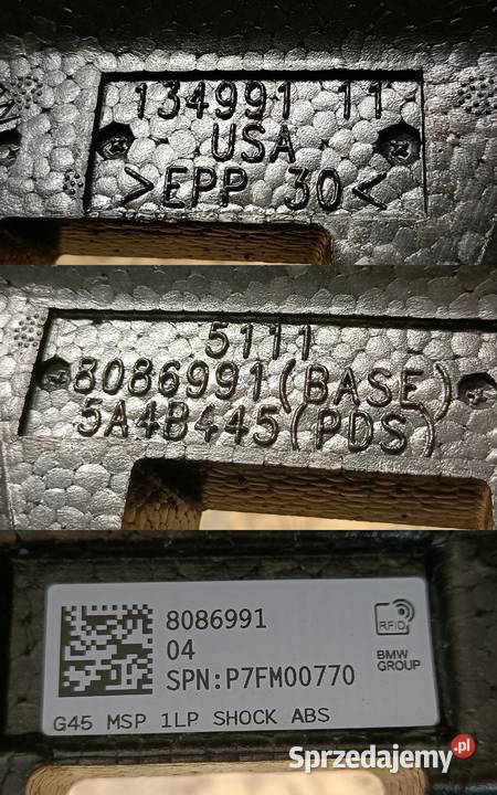 BMW X3 G45 MPAKIET ABSORBER PIANKA STYROPIAN Pleszew