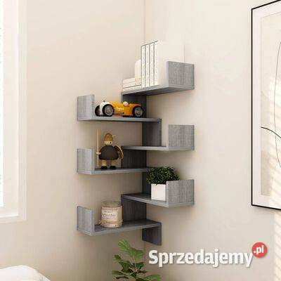 vidaXL Ścienne półki narożne 2 szary dąb sonoma Pozostałe Warszawa