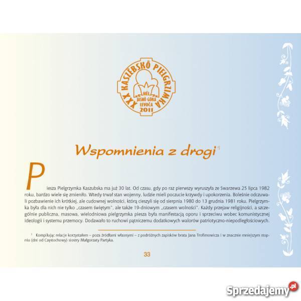 30Pielgrzymka Kaszubska Hel Jasna Góra Lewocza Wejherowo sprzedam
