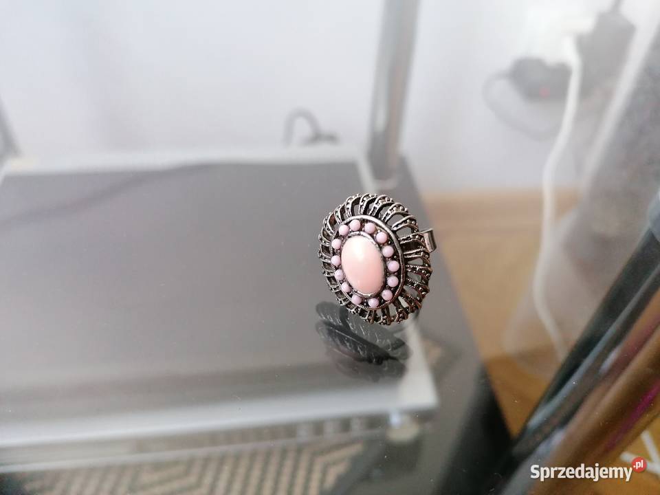 DUŻY PIERŚCIONEK W STARYM STYLU STAL Łódź