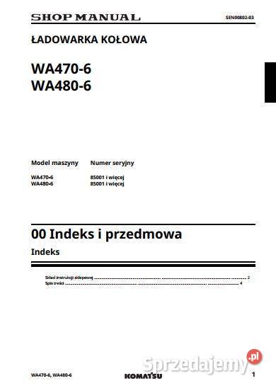 Komatsu WA4706WA4806 instrukcja naprawy świętokrzyskie Kielce