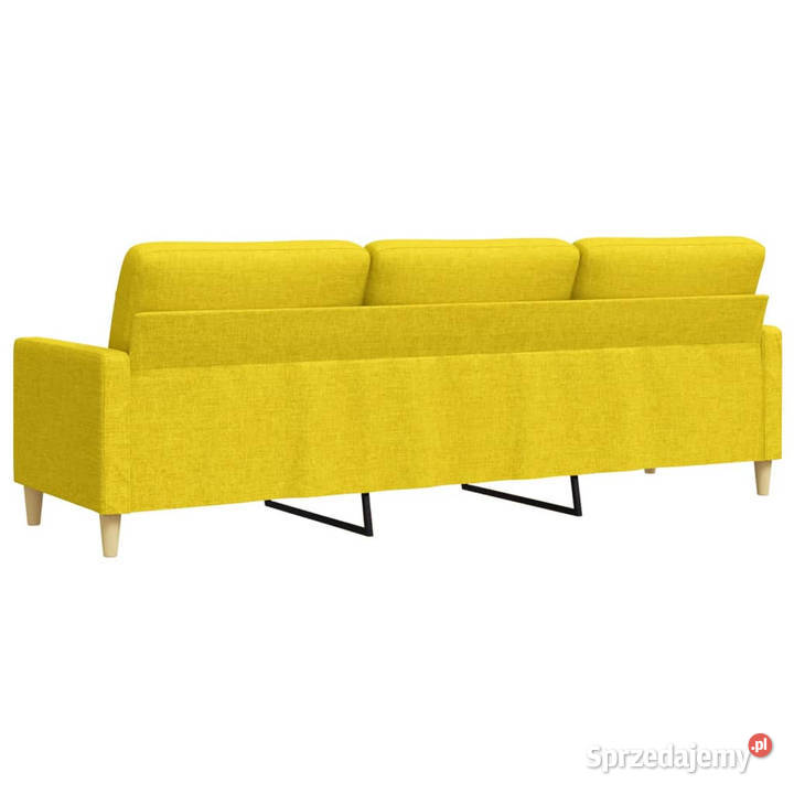Sofa 3osobowa jasnożółta 210 tapicerowana