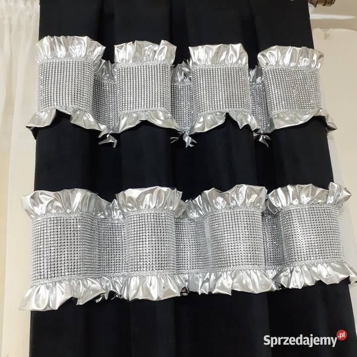 Zasłony welurowe cyrkonie i falbanki Mława