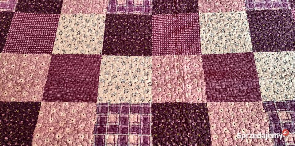 Duża wielokolorowa unikatowa dwustronna narzuta Brwinów