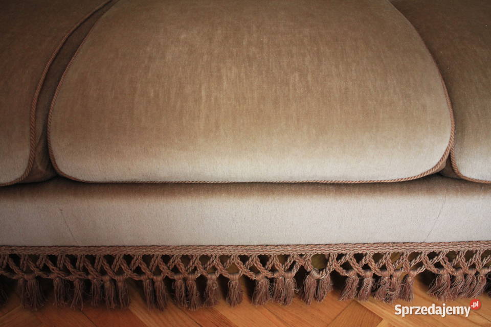 Piękny komplet wypoczynkowy trójka fotel brązowy/beżowy Pszczyna