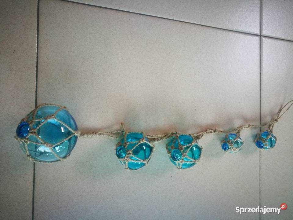 Szklane boje rybackie na sznurku zestaw Warszawa
