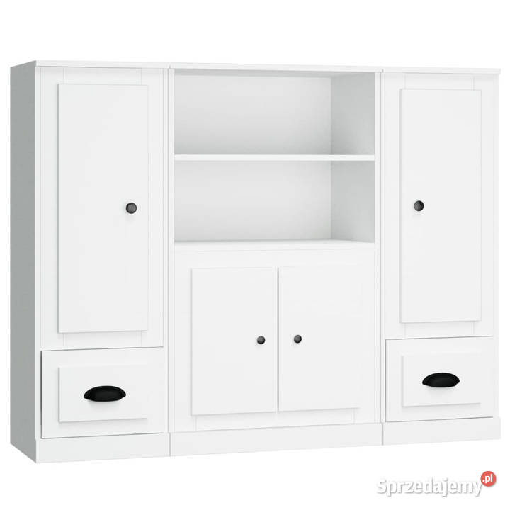 Wysokie szafki 3 białe materiał drewnopochodny sprzedam