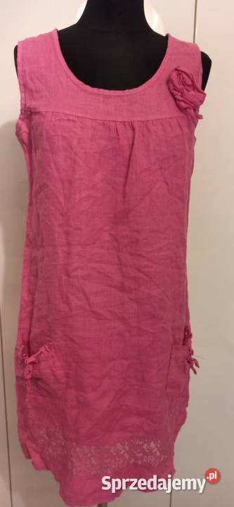 różowa lniana sukienka Częstochowa