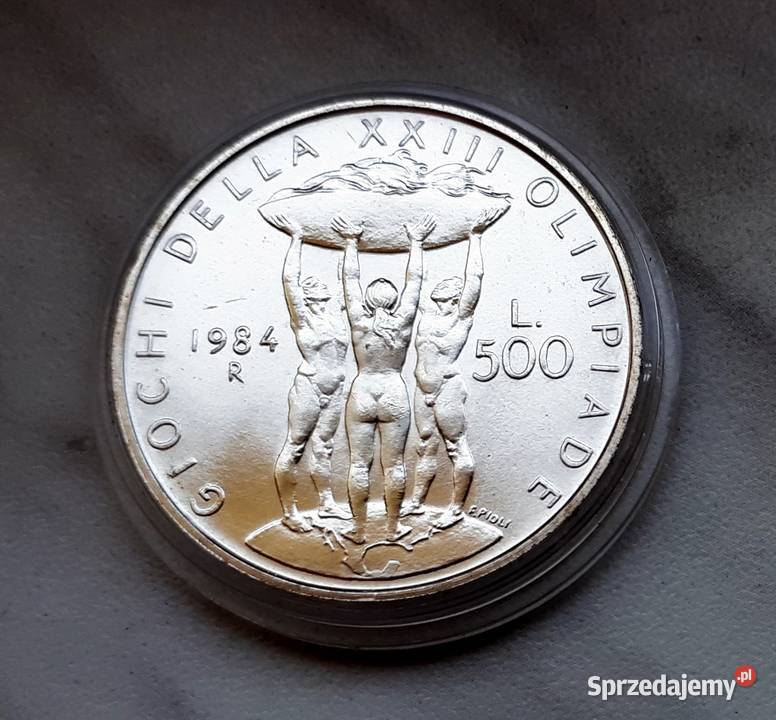 H69 WŁOCHY srebro 500 Lirów 1984 r Łask