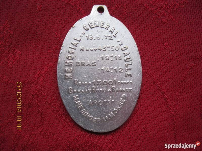 Medalion General de Gaulle sprzedam