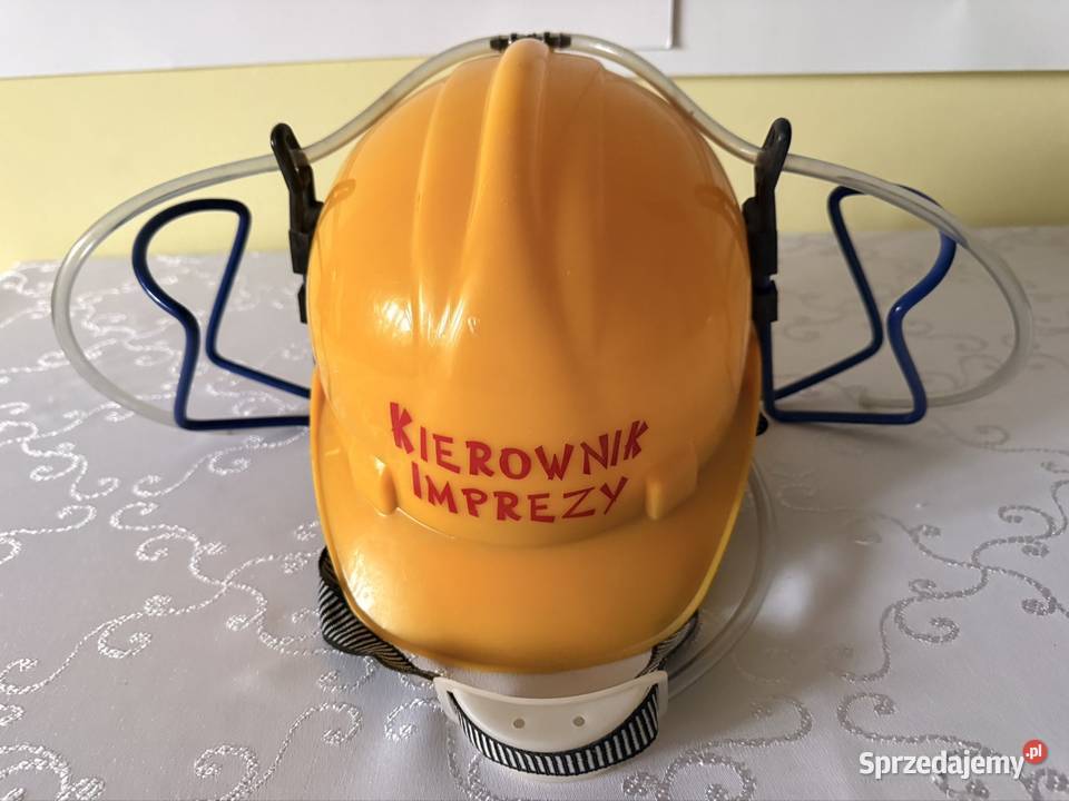 Kask Imprezowy Kierownik Imprezy Żółty Hełm do