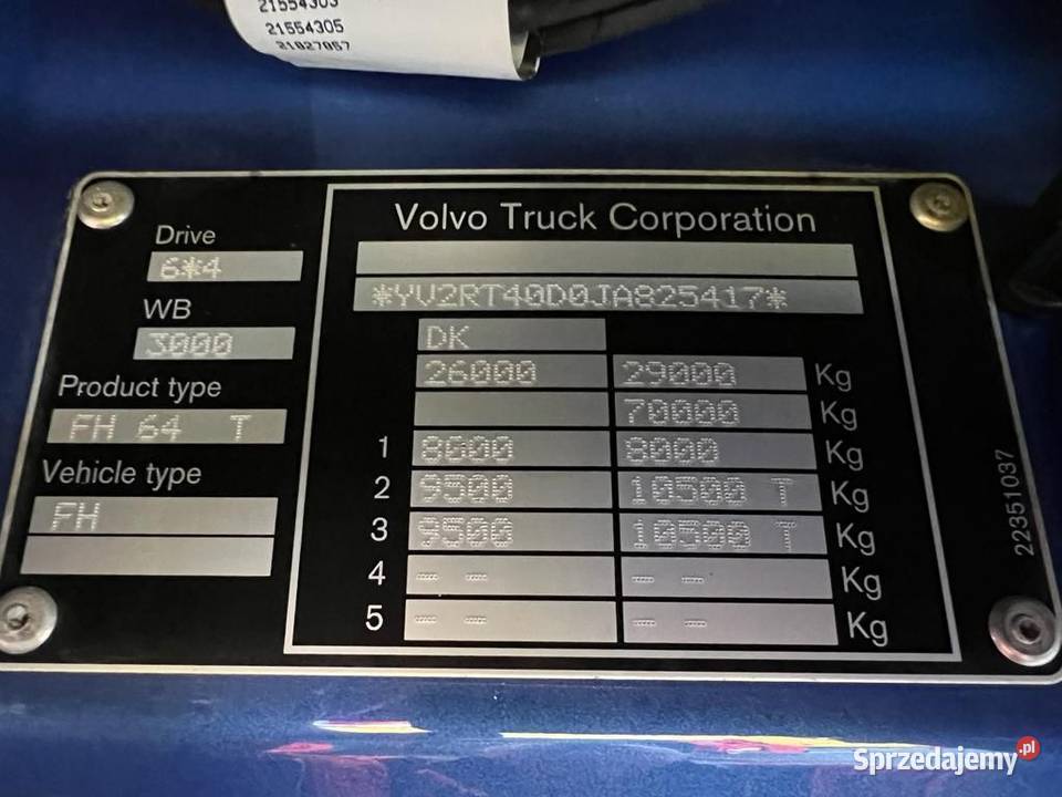 Ciagnik 70 tonowy Volvo FH ciagnik 6x4 ciężki kabina sypialna mazowieckie Warszawa