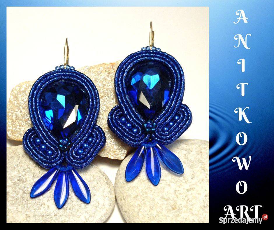 KOLCZYKI Z DUŻYM KRYSZTAŁKIEM SUTASZ chabrowe mazowieckie Warszawa