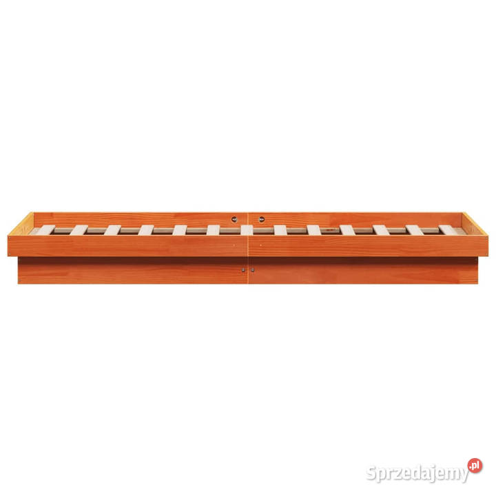 Rama łóżka z LED woskowy brąz lite drewno 138cm Warszawa