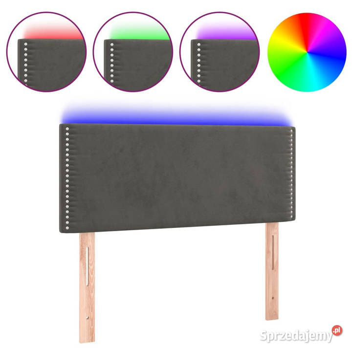 Zagłówek do łóżka z LED ciemnoszary 90x5x7888 Warszawa