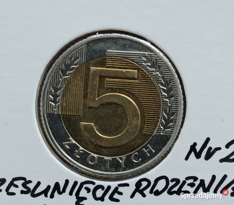 5 Złotych 2020 r 2 błąd mennicy Destrukt Numizmatyka Konin