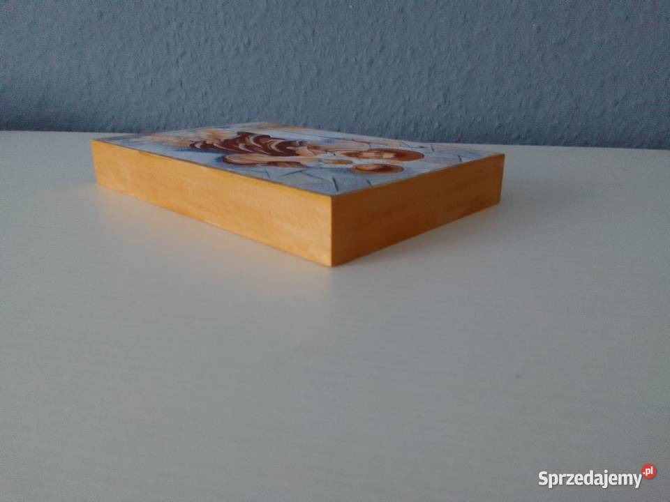 Święty Krzysztof malowany na desce śląskie Katowice