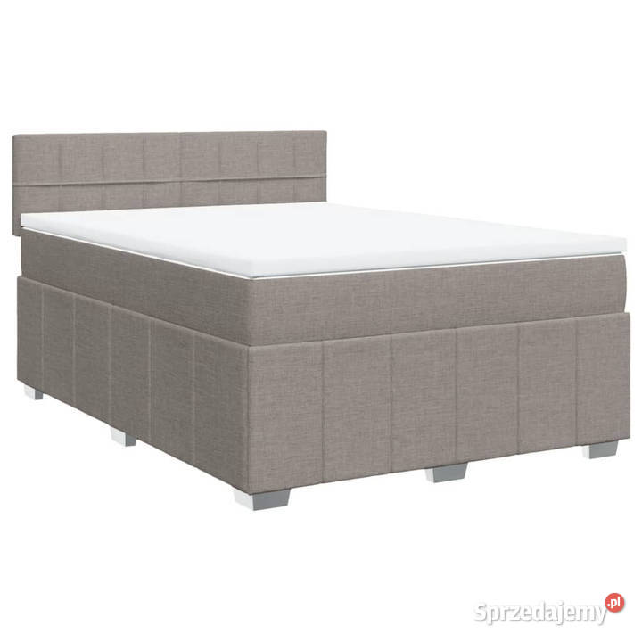Łóżko kontynentalne z materacem taupe tkanina 160cm Łóżka Warszawa sprzedam