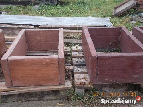 donice ogrodowe doniczki ogród drewno beton Nietków