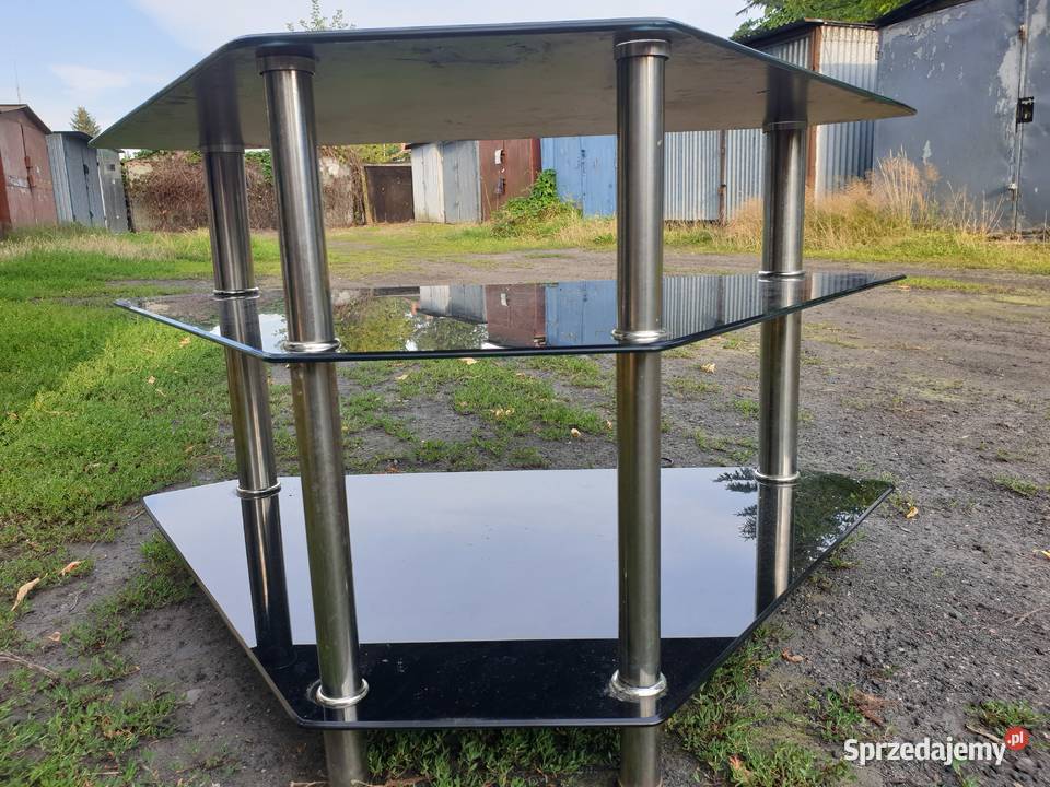 Czarny szklany stolik kawowy z blatem w 70cm Swarzędz