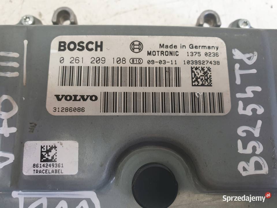 Volvo S80 II 25 T STEROWNIK SILNIKA 0261209108 Komputery lubelskie sprzedam