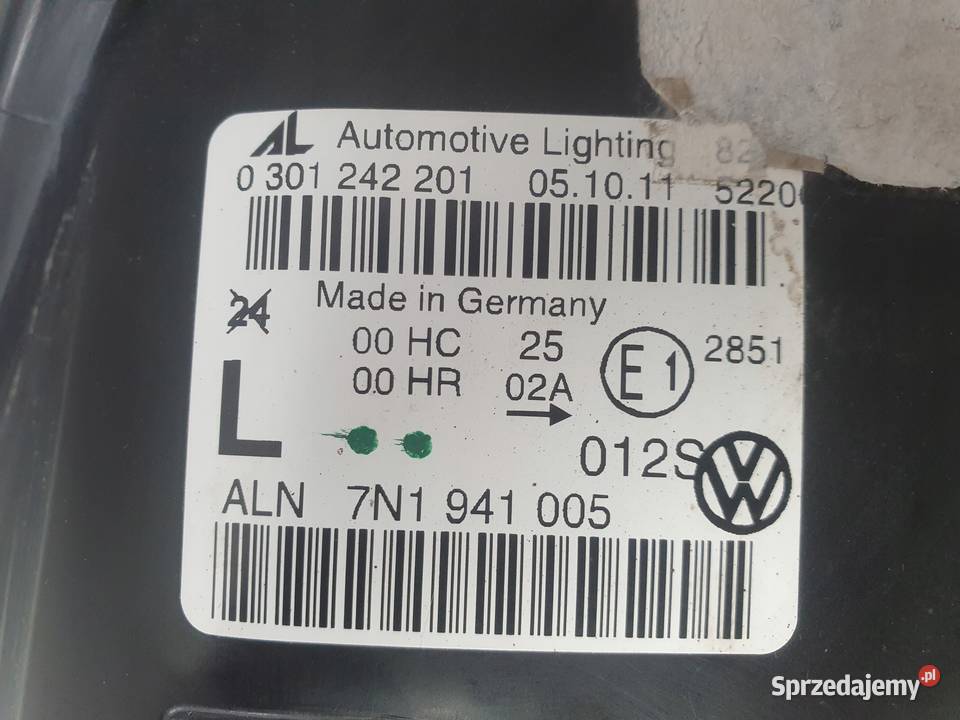 VW Sharan II 7N 7N0 PRZEDNIA LAMPA LEWA lewy osobowe