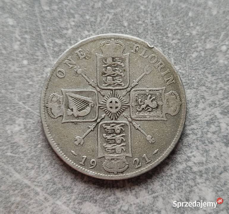 191 ANGLIA srebro 1 Florin 1921 r Jerzy V Wola Kruszyńska