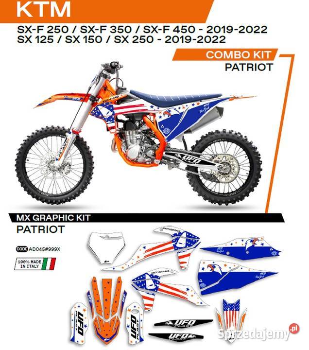 OKLEINA KTM SXSXF 125150250 201922 BIAŁO Mrągowo