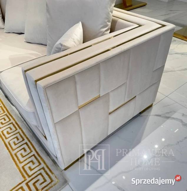 Designerska sofa glamour rozkładana nowoczesna 105cm Warszawa