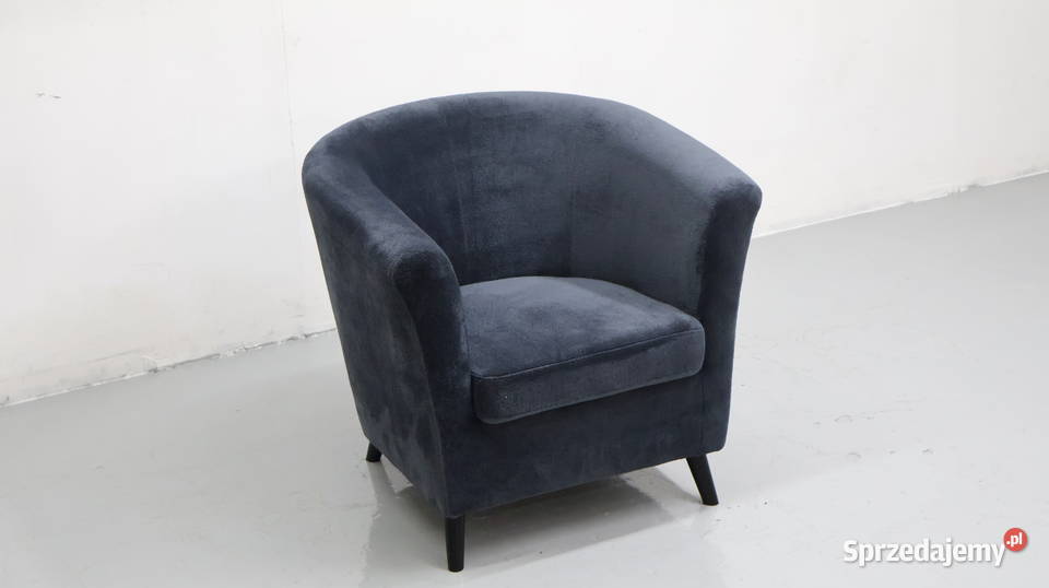 TEJ WYGODNY FOTEL OKAZJA czarny welur tkanina Poznań