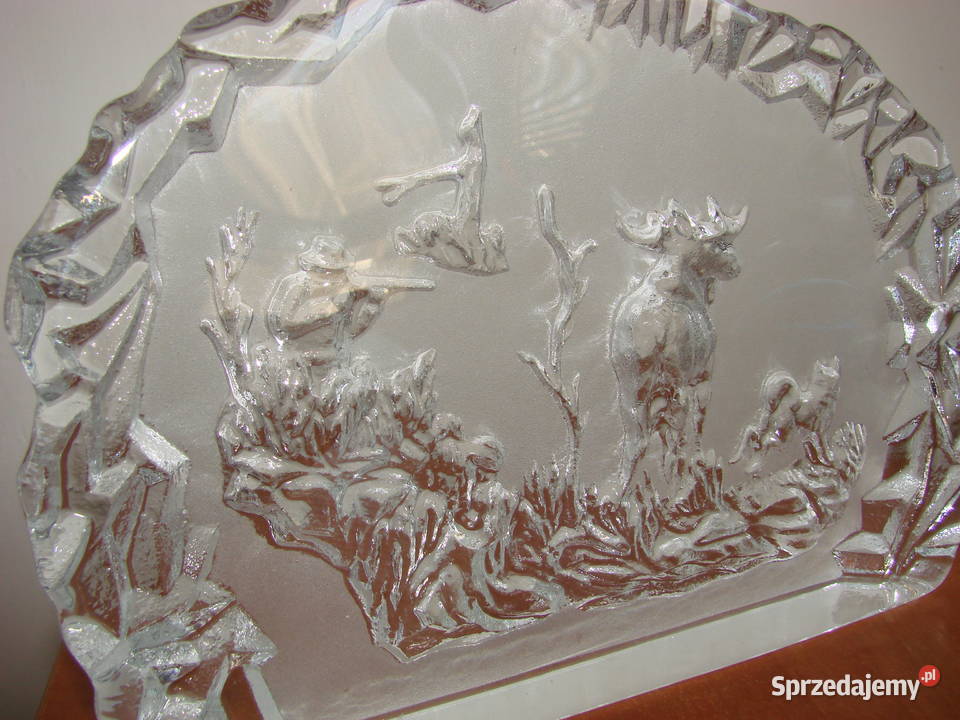Polowanie szwedzkie szkło kryształowe Nybro Pruszcz Gdański