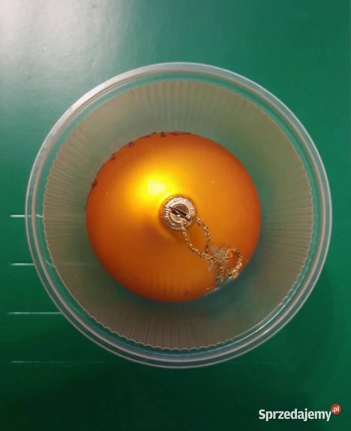 Bombka złota szklana na choinkę ozdoba ŚWIĘTA z Oborniki