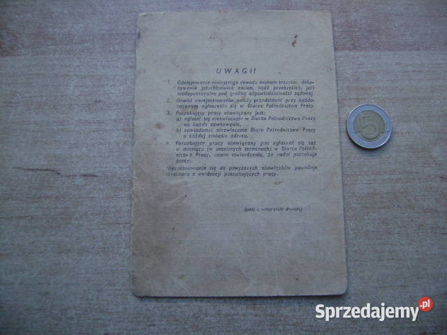 Starocie z PRL Stare dokumenty Dowód