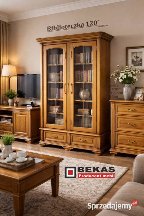 Duża Stylowa Biblioteczka Promocja Witryna 120 mazowieckie sprzedam