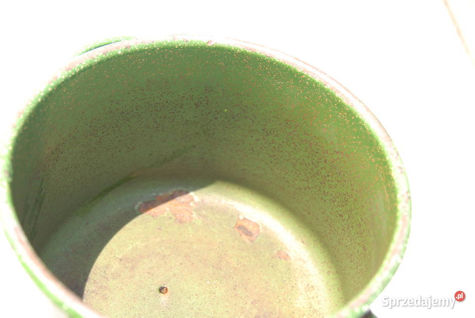 Stary metalowy garnka emaliowany antyk Pozostałe