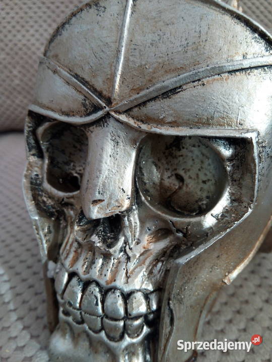 Steampunk srebrna Czaszka w hełmie silver skull Tychy
