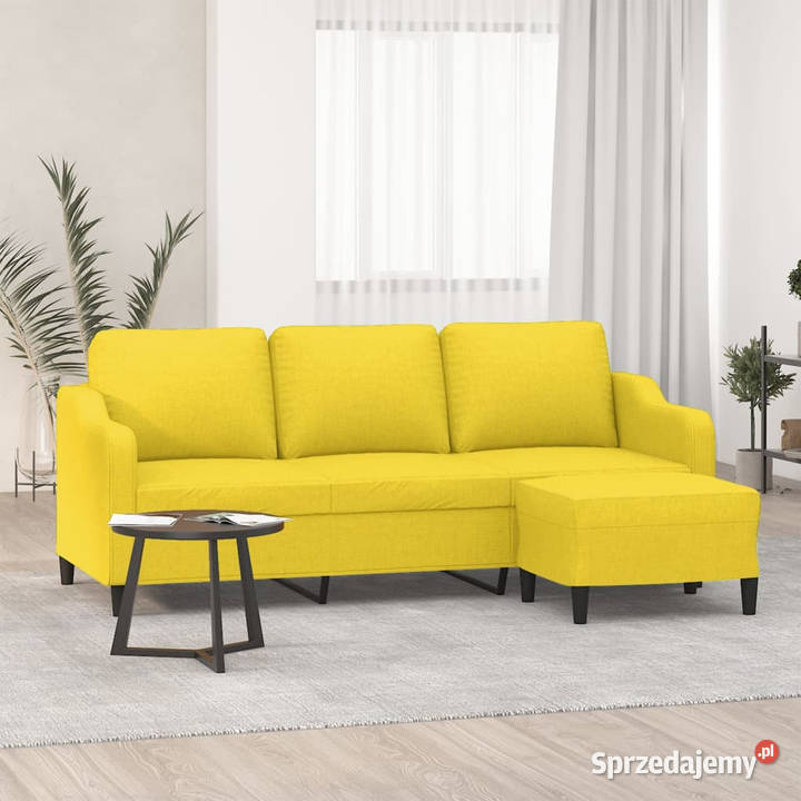 3osobowa sofa z podnóżkiem jasnożółty 180 Warszawa