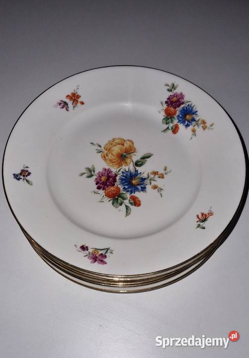Talerze Płaskie Porcelana Francuska Limoges Dom i Ogród Wola Podłężna