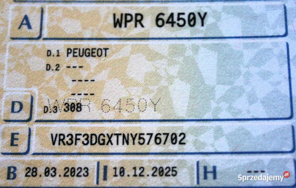 Peugeot 308 FV23 Hybryda Plugin Automat lakier metallic Sokołów